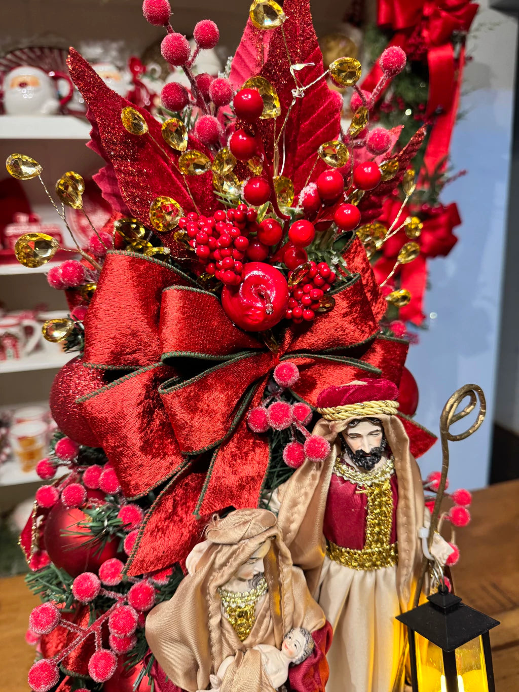 Árvore de Natal 70cm sagrada família c / led