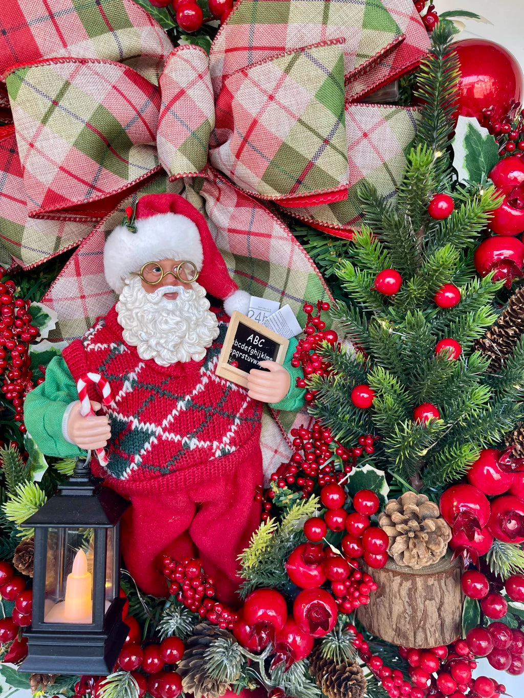 Guirlanda De Natal Noel Professor 50cm C/ Led