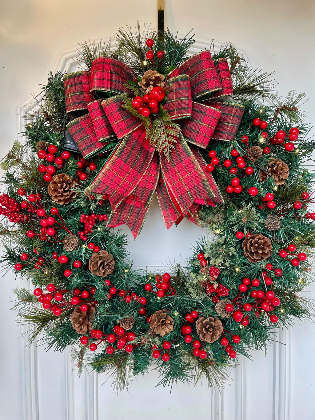 Guirlanda de Natal 60cm Farmhouse c/ led