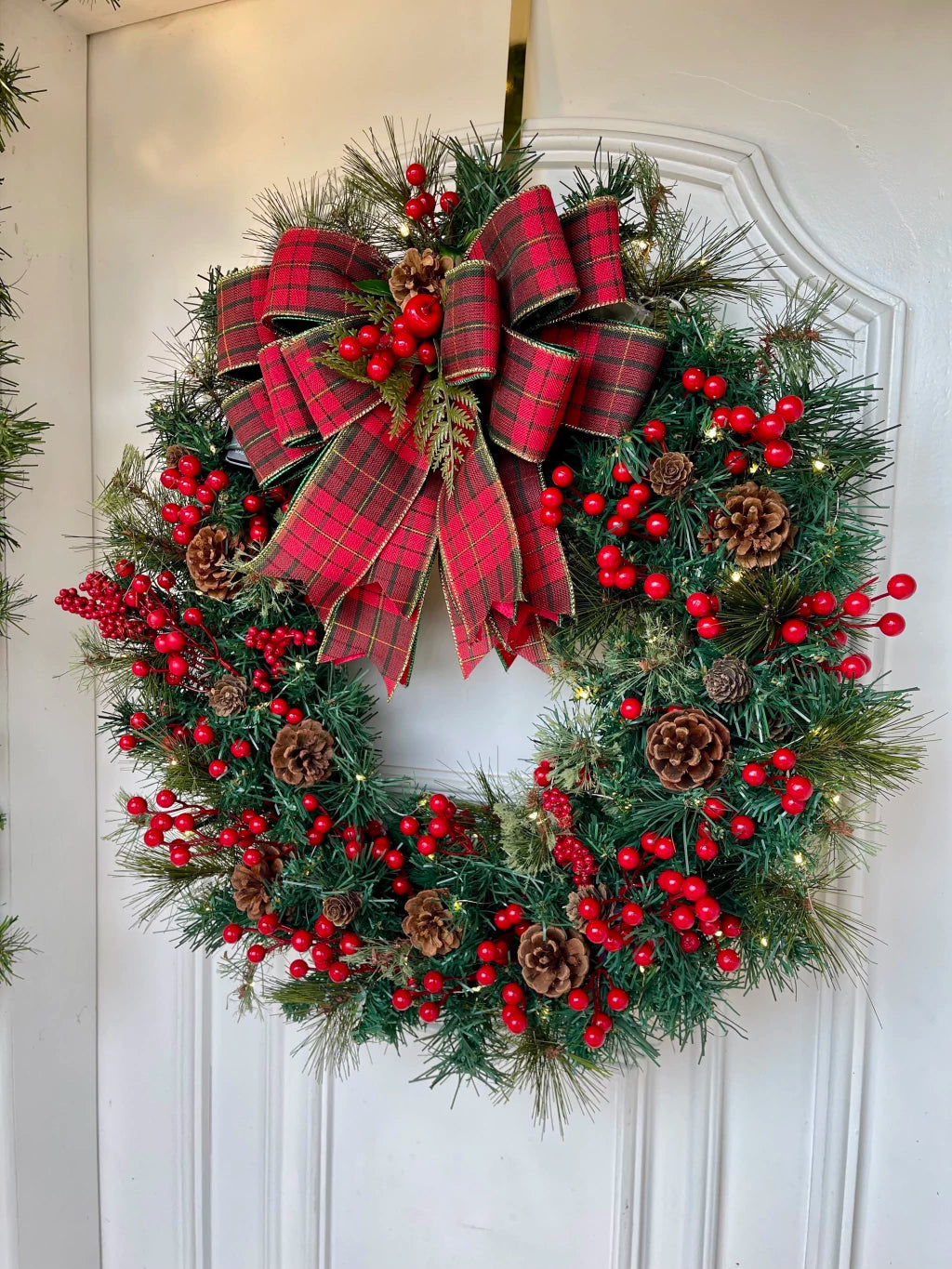 Guirlanda de Natal 60cm Farmhouse c/ led