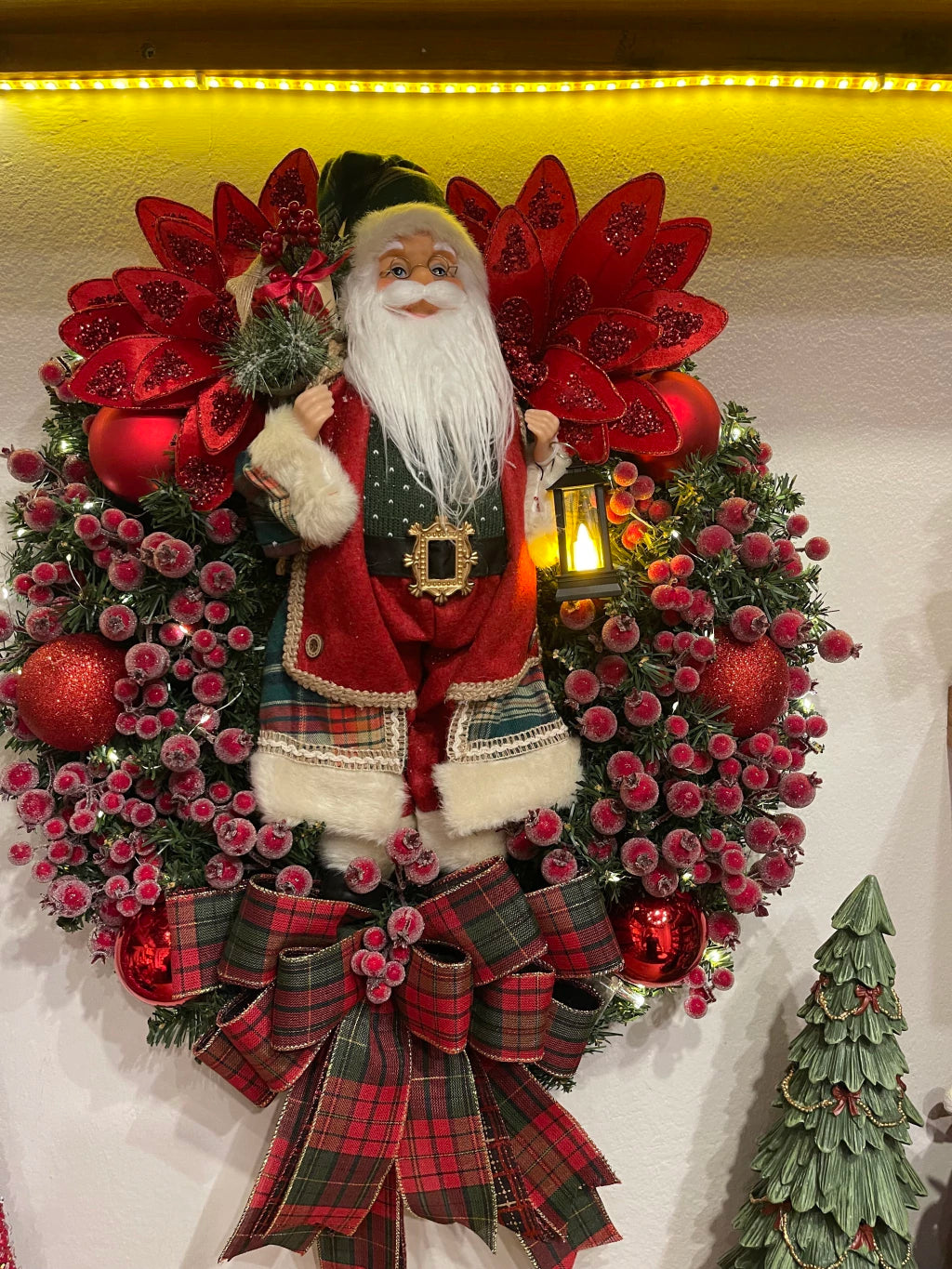 Guirlanda De Natal Noel Xadrez Led 65cm