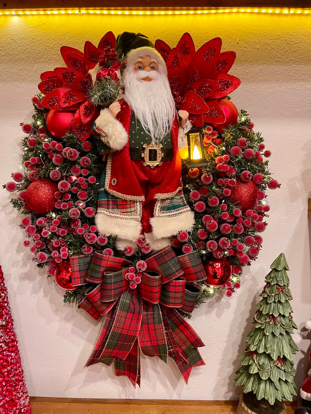 Guirlanda De Natal Noel Xadrez Led 65cm