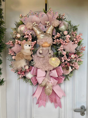 Guirlanda De Natal Menina C/ Raposa 65cm C/ Led