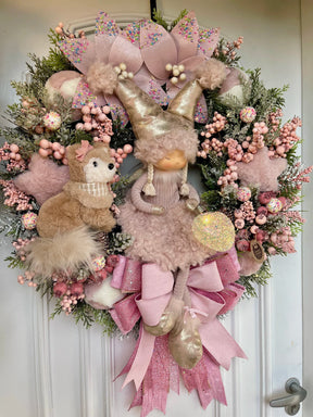 Guirlanda De Natal Menina C/ Raposa 65cm C/ Led