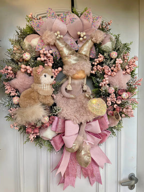 Guirlanda De Natal Menina C/ Raposa 65cm C/ Led