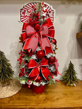 Árvore De Natal Decorada 70cm C/ Led Candy Cane