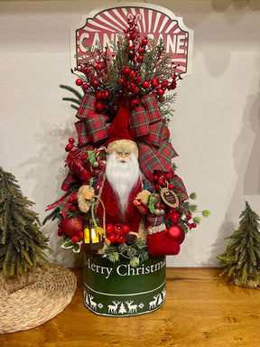 Árvore De Natal Decorada 70cm C/ Led Xadrez