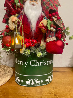 Árvore De Natal Decorada 70cm C/ Led Xadrez