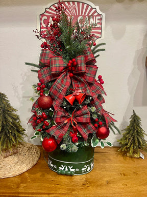 Árvore De Natal Decorada 70cm C/ Led Xadrez