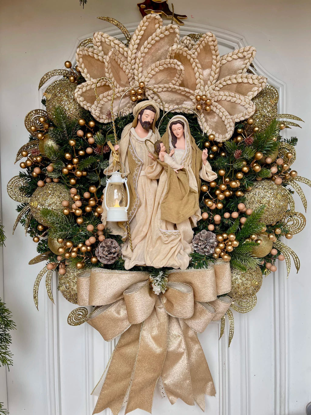 Guirlanda De Natal Sagrada Família C/ Led 65cm