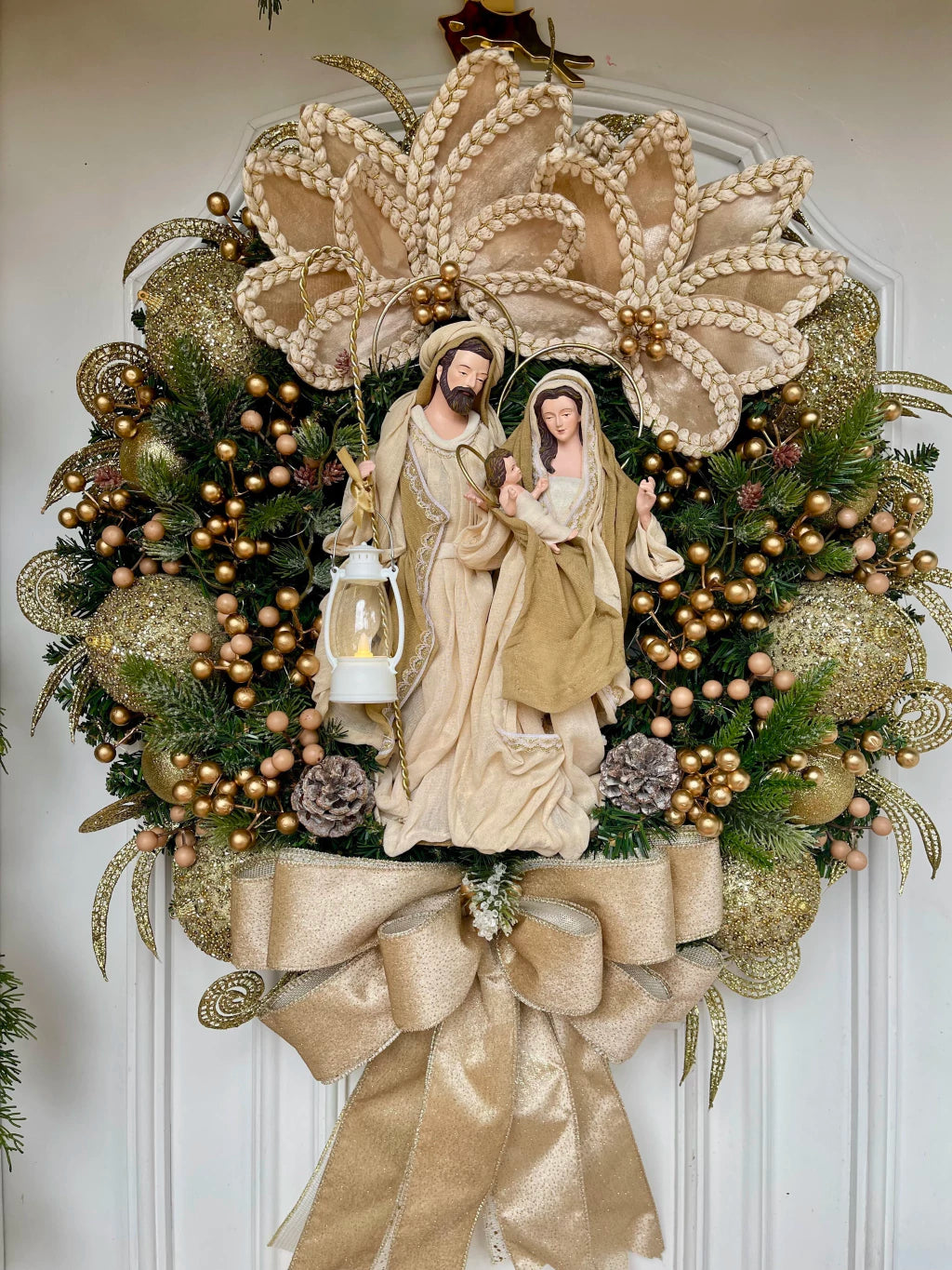 Guirlanda De Natal Sagrada Família C/ Led 65cm