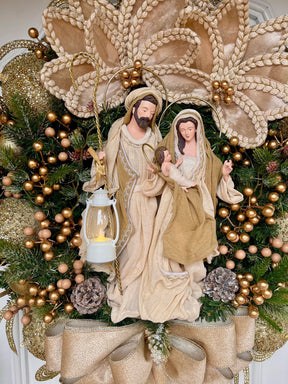 Guirlanda De Natal Sagrada Família C/ Led 65cm