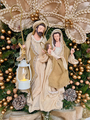 Guirlanda De Natal Sagrada Família C/ Led 65cm