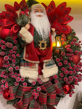 Guirlanda De Natal Noel Xadrez Led 65cm