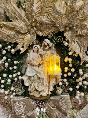 Guirlanda De Natal Sagrada Família C/ Led 65cm