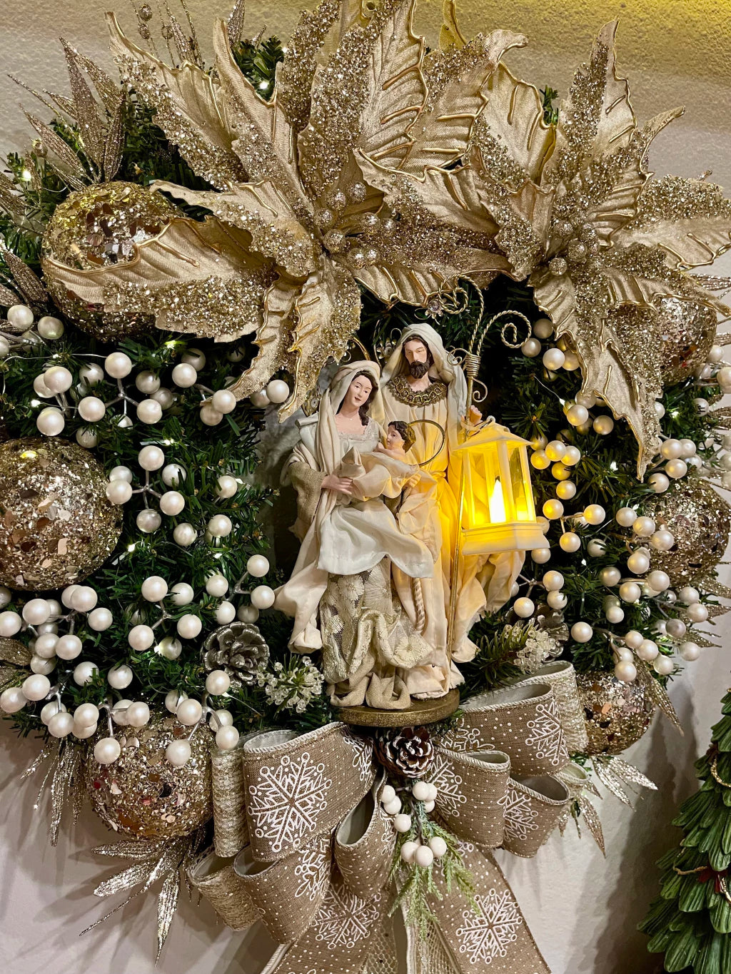 Guirlanda De Natal Sagrada Família C/ Led 65cm