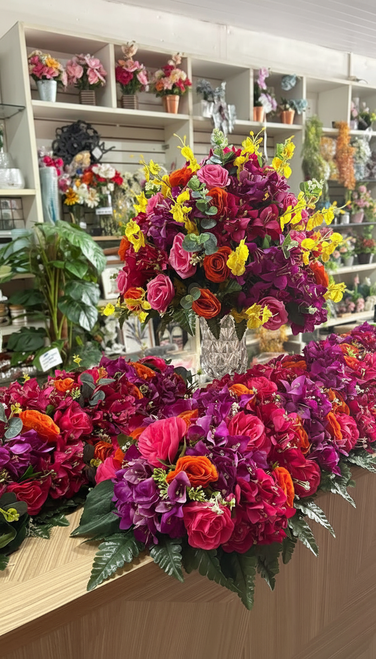 [KIT FLORAL] - Arranjo Bola 35 cm + Macarrão 1m